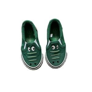 Cat & Jack Green Alligator Kids Slip-On Shoes Sneakers size 5